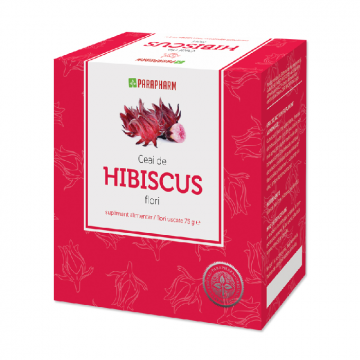 Ceai de hibiscus flori, 75g, Parapharm Ceai de hibiscus flori, 75g, Parapharm