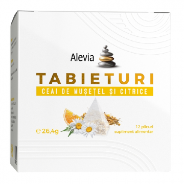 Ceai de musetel si citrice Tabieturi, 12 plicuri, Alevia Ceai de musetel si citrice Tabieturi, 12 plicuri, Alevia