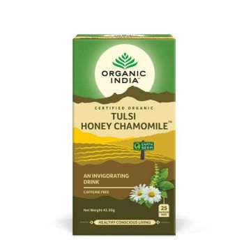 Ceai Tulsi Miere Musetel, Amestec Adaptogen Revigorant, eco, 25 plicuri, Organic India Ceai Tulsi Miere Musetel, Amestec Adaptogen Revigorant, eco, 25 plicuri, Organic India