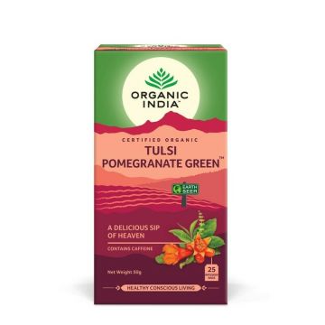 Ceai Tulsi Rodie Ceai Verde, O Gura Divina de Savoare, eco, 25 plicuri, Organic India Ceai Tulsi Rodie Ceai Verde, O Gura Divina de Savoare, eco, 25 plicuri, Organic India