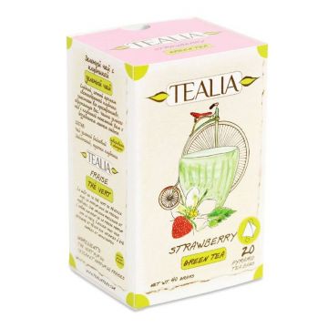 Ceai verde - Pure Ceylon cu aroma de capsuni 20pl - TEALIA - SECOM