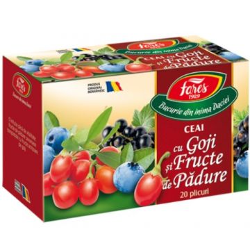 Ceai cu Goji si Fructe de Padure, 20 plicuri, Fares