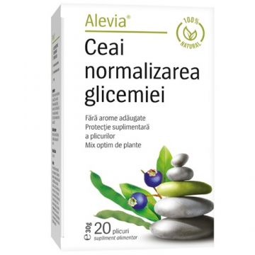 Ceai normalizarea glicemiei, 20 plicuri, Alevia