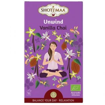 Ceai Sundial Unwind Vanilla Chai bio, 16 plicuri, Shotimaa